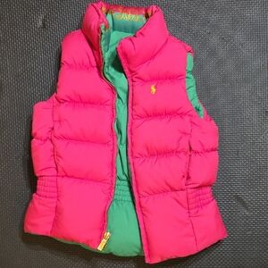 Ralph Lauren Pink and Green Puffer Vest